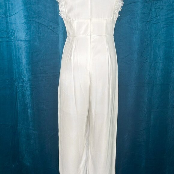 ZARA with Asymmetric Crepe Vest Jumpsuit Ecru - Picture 10 of 11